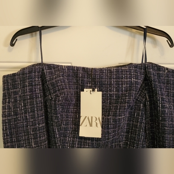ZARA Textured Tweed Off the Shoulder Top-Size:XS:NWT - Picture 2 of 10